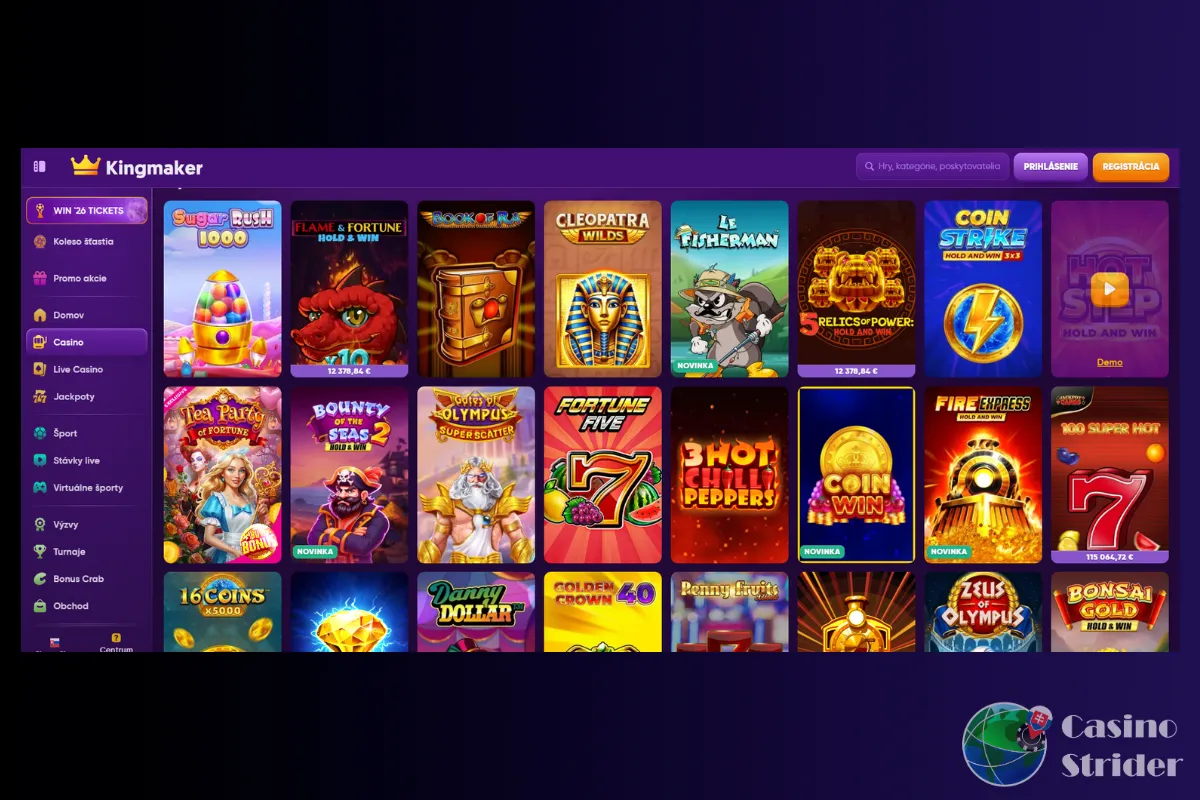 Hry v Kingmaker Casino