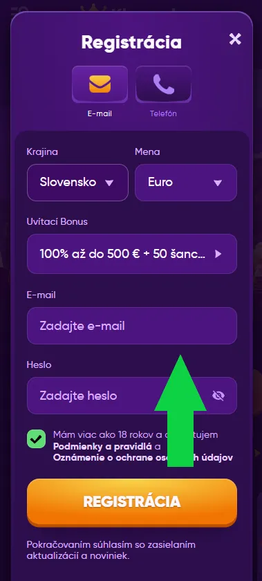 Zadajte e-mailovú adresu