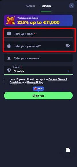 Zadajte e-mail, heslo a používateľské meno