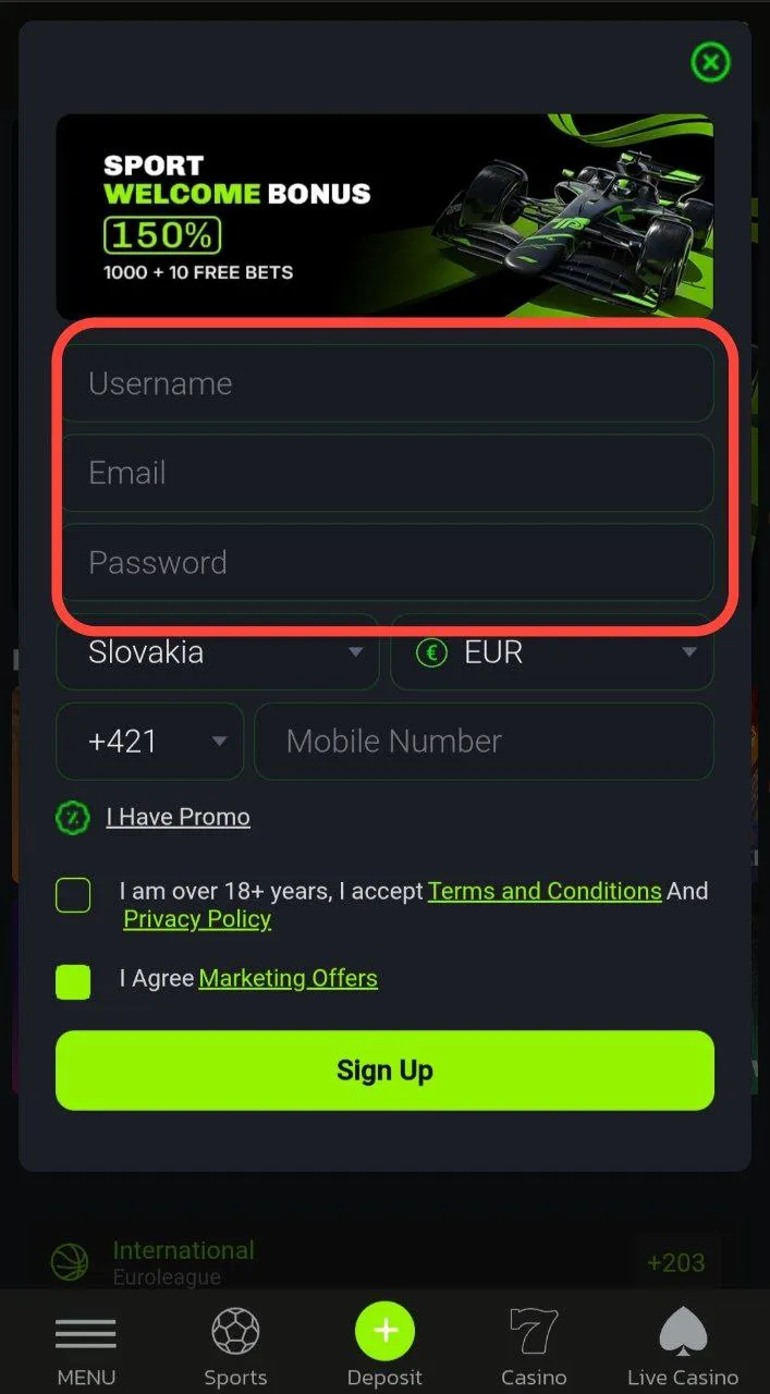 Zadanie prihlasovacích údajov