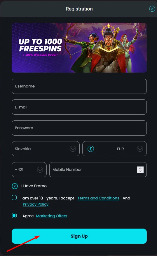 Vyplnenie základných údajov