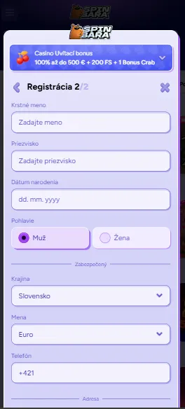 Doplň osobné a kontaktné údaje