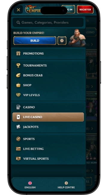 vyhľadávanie živých kasín