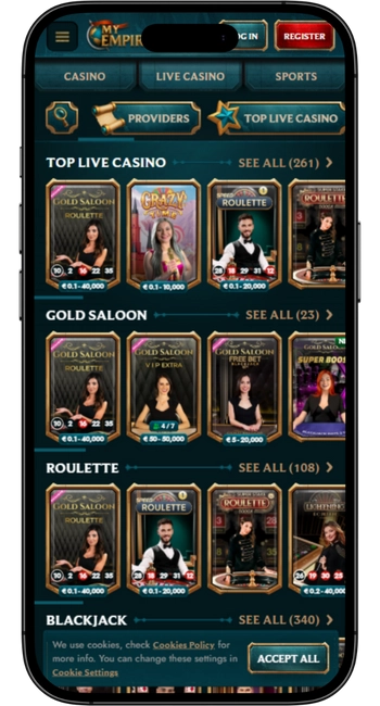 živá kasínová hra