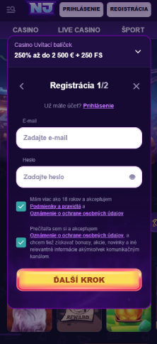 Zvoľ prihlasovacie údaje