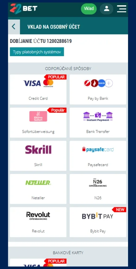 Zvoľte spôsob platby