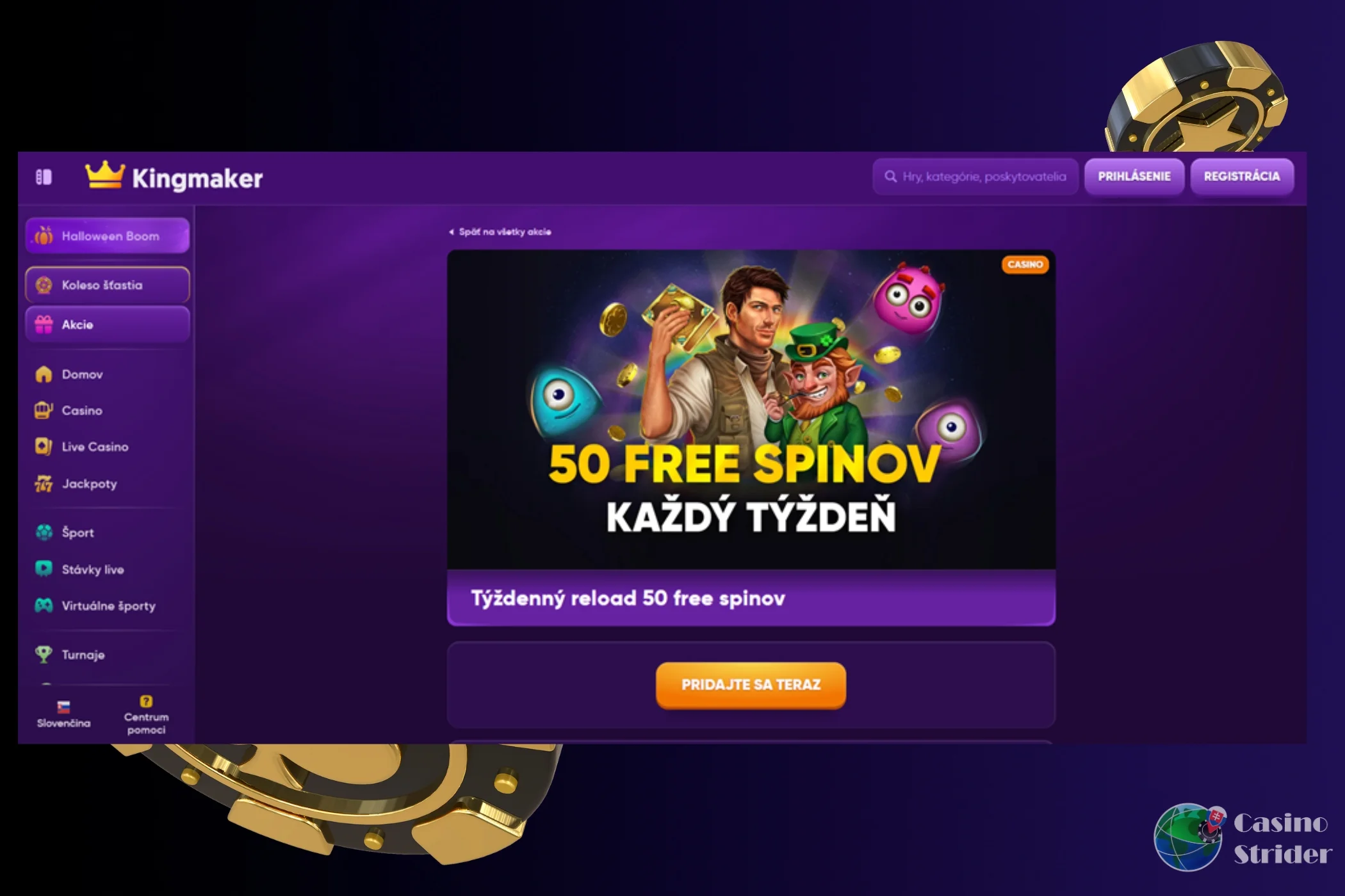 Free spiny casino bonus za registraciu