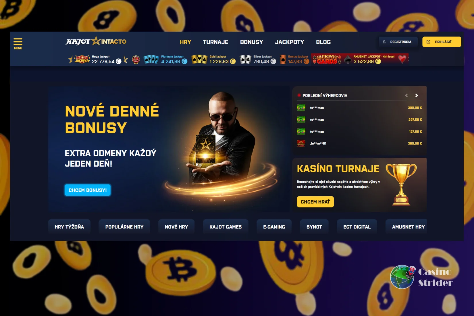 Kajot casino Bitcoin vklad