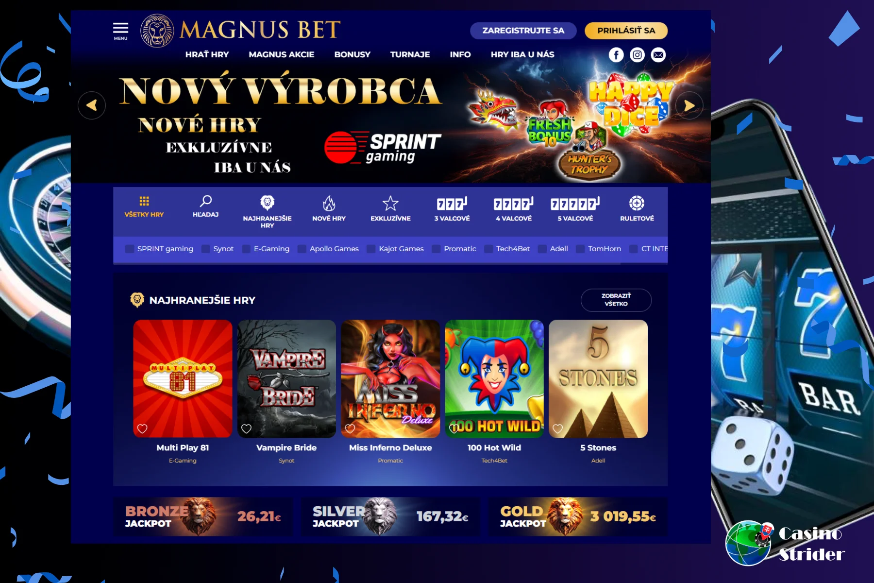 Magnus Bet najlepšie legálne slovensko online casino
