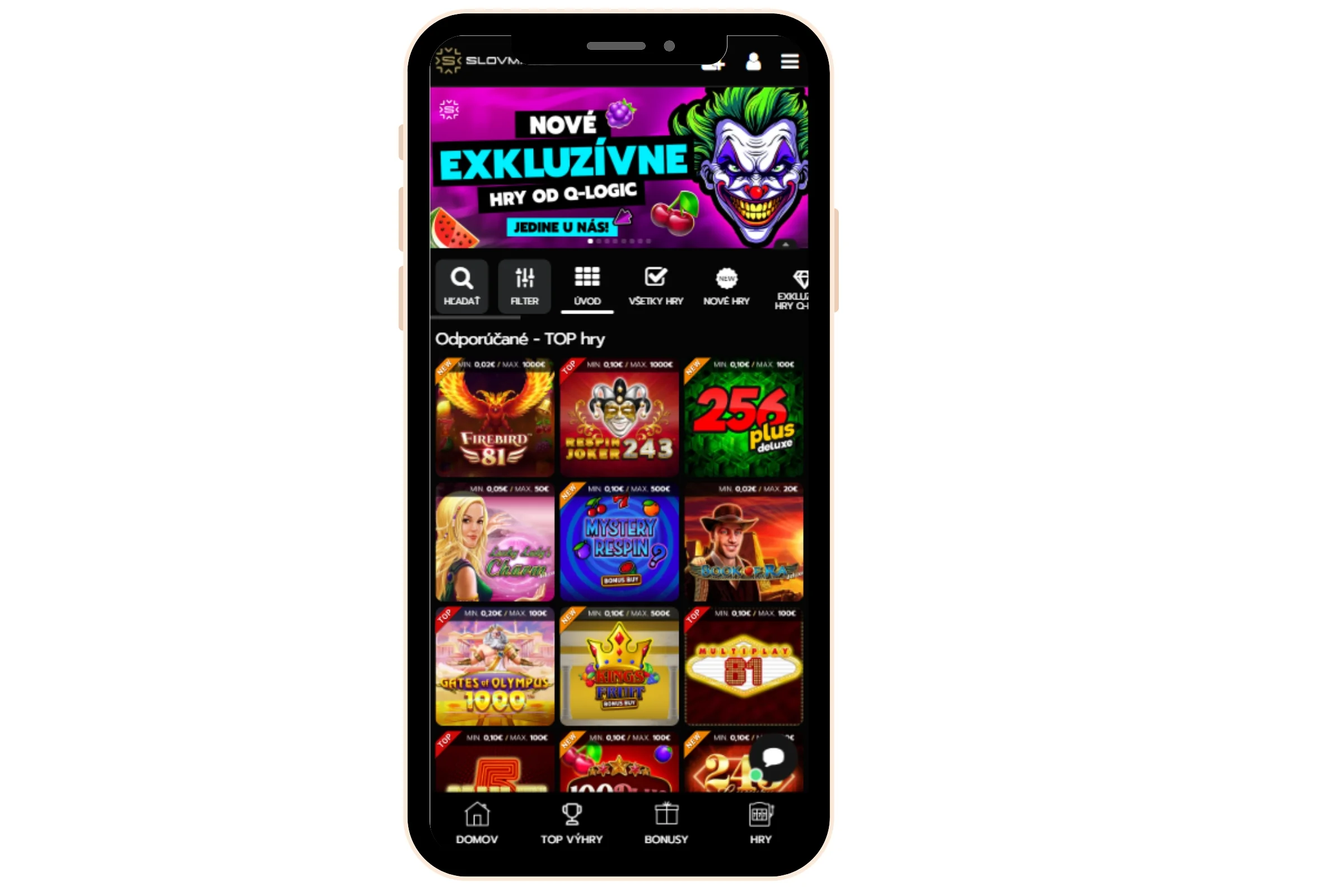 Mobilná dostupnosť v slovenských licencovaných kasínach