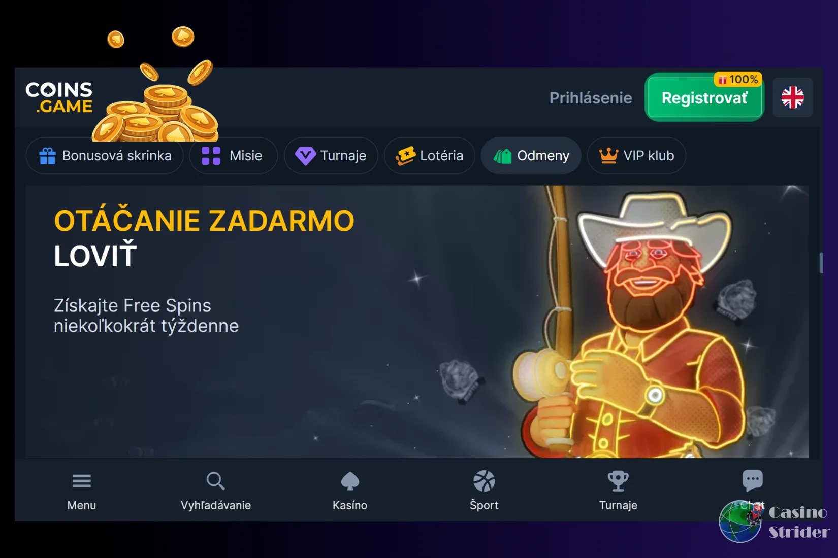 Roztočenia zadarmo bez vkladu