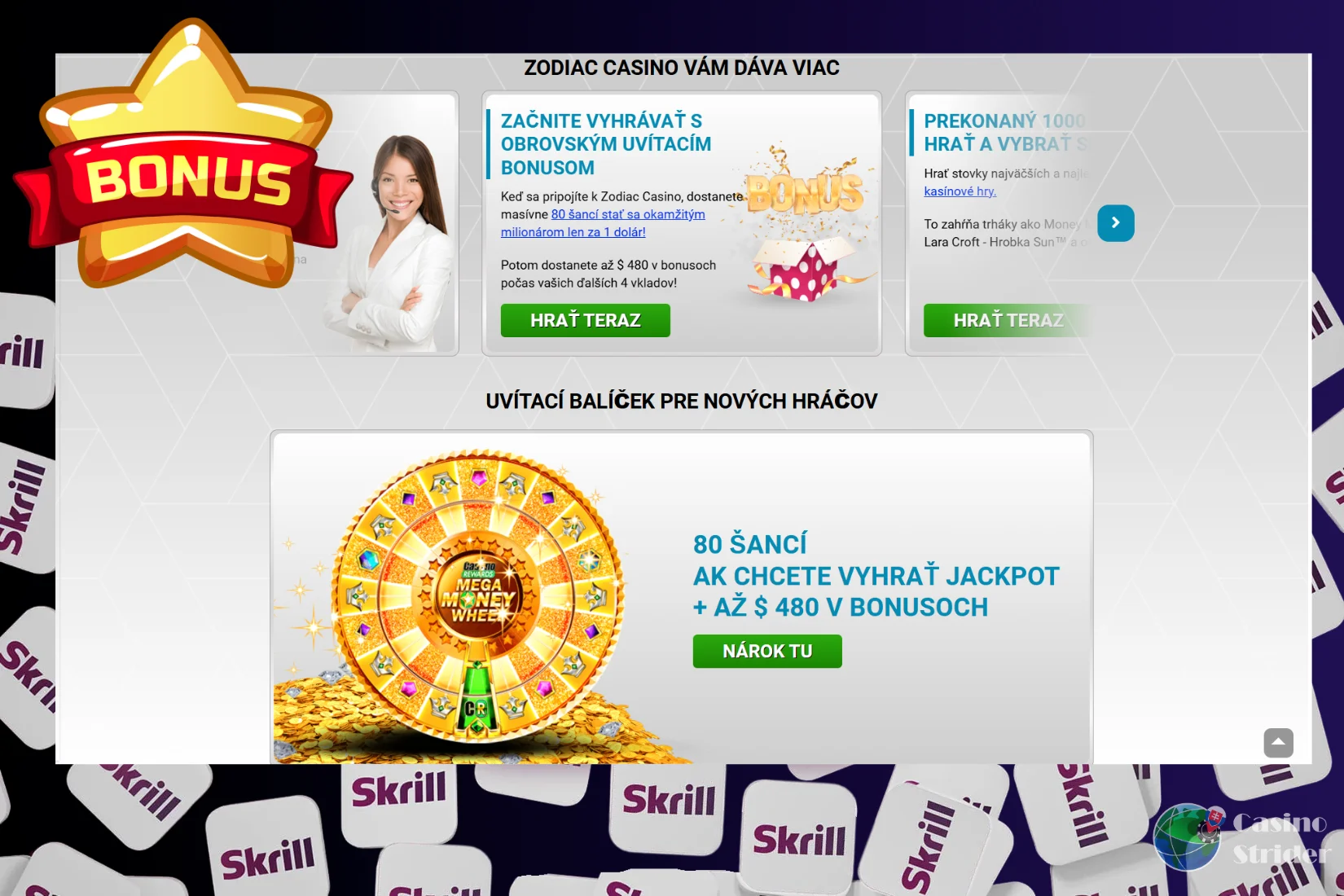 Skrill casino bonusy