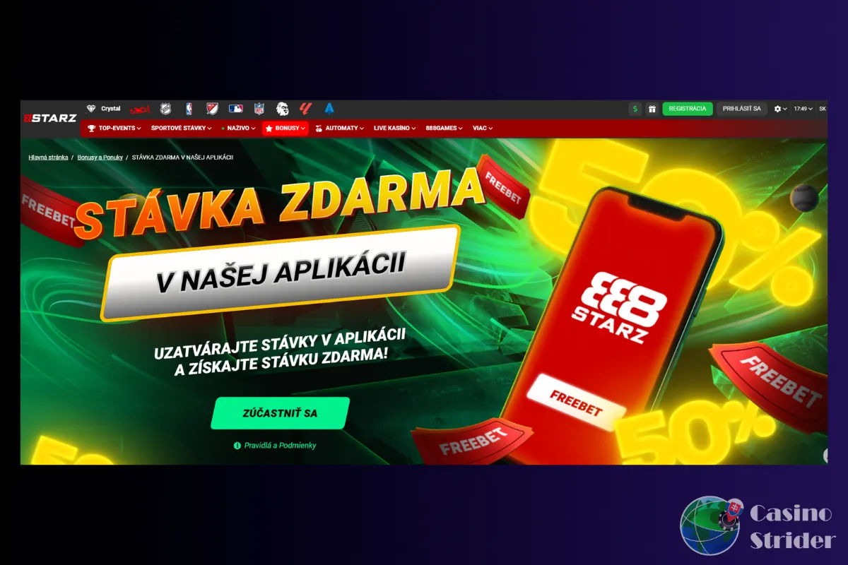 Bonus bez vkladu v kasíne 888starz