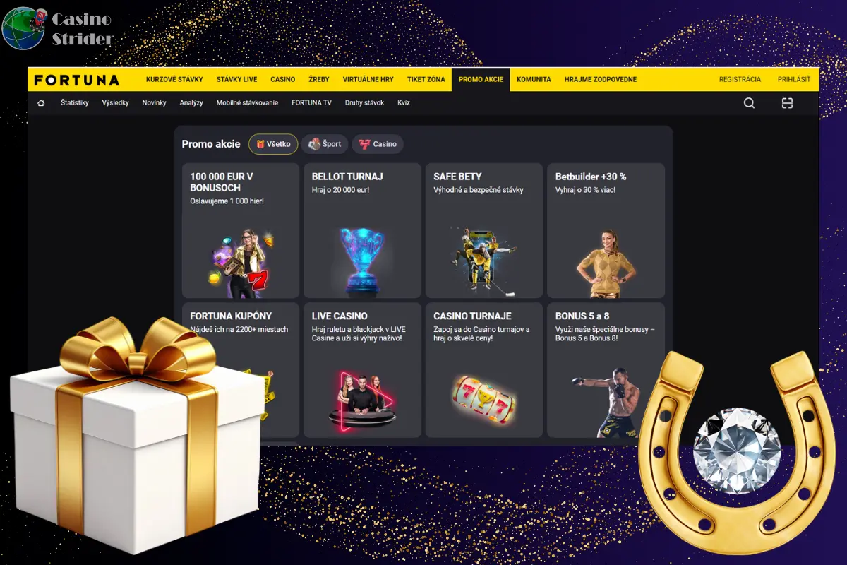 Bonusy kasína Fortuna pre Slovákov