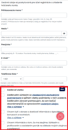 Dokončite casino registráciu