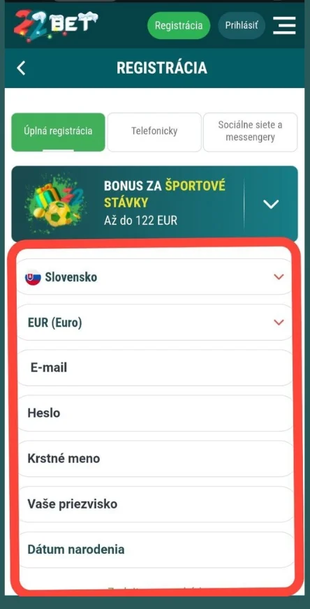 Dokončite registráciu