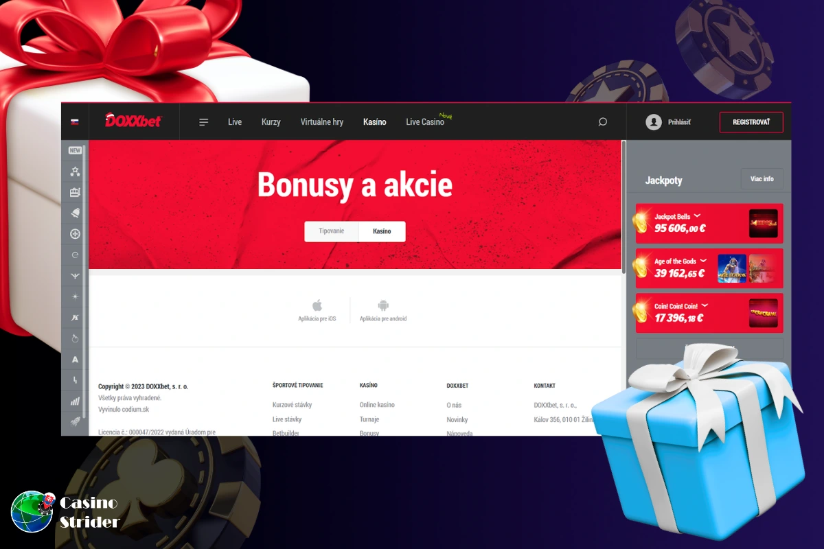 DOXXbet 30 euro bonus bez vkladu
