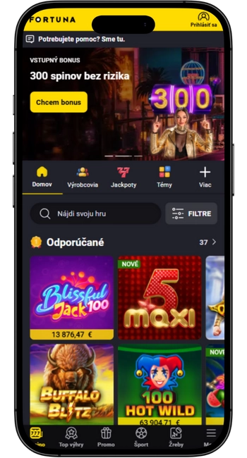 Mobilná aplikácia Fortuna Casino