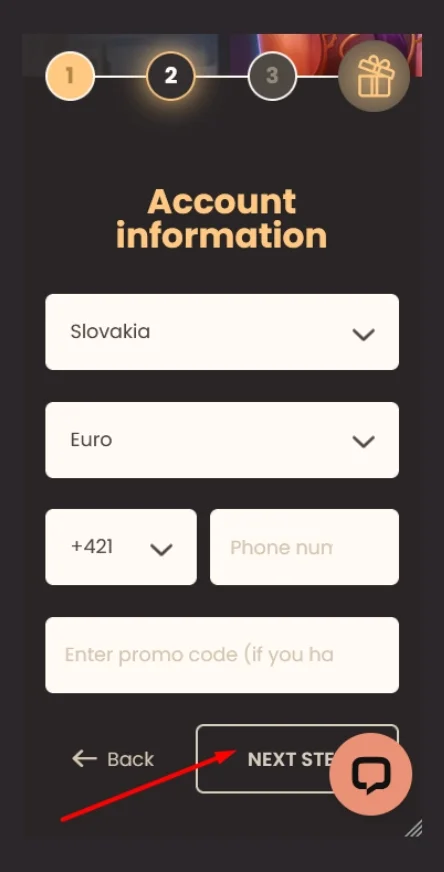 Nastavenie účtu National Casino