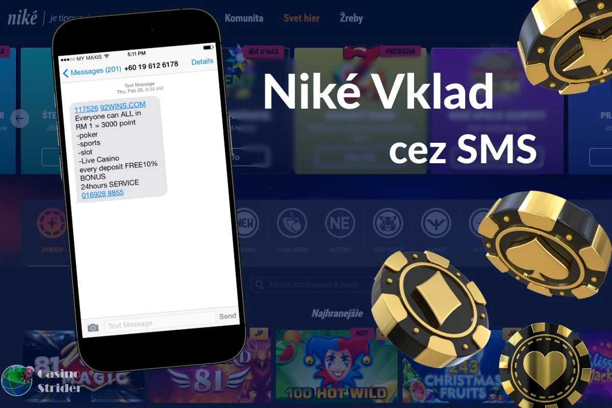 Niké Vklad cez SMS