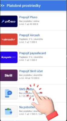 Vyber platobnú metódu dobitie cez sms o2